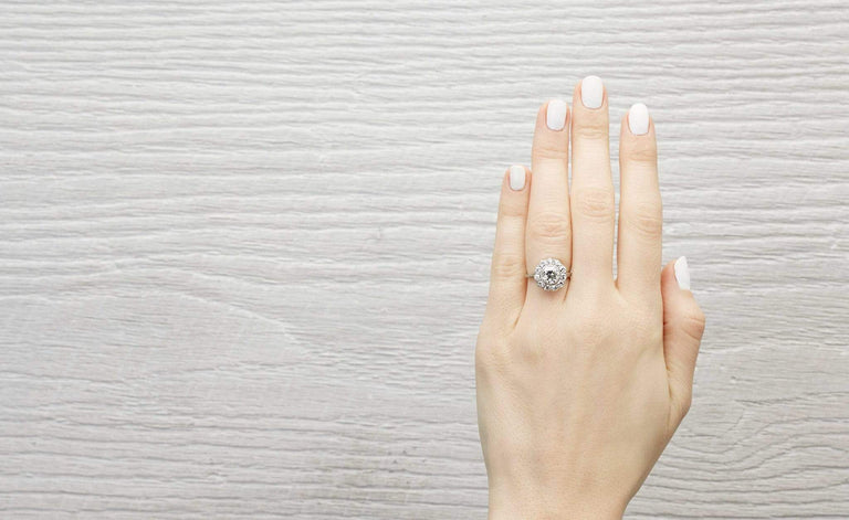 1.31 Carat Edwardian Diamond Cluster Engagement Ring