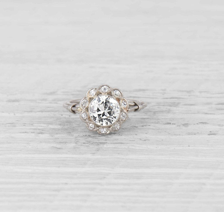 1.33 Carat Edwardian Diamond Cluster Ring