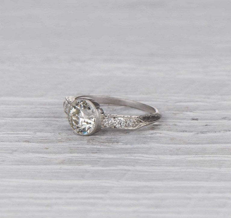 1.34 Carat Late Edwardian Antique Engagement Ring