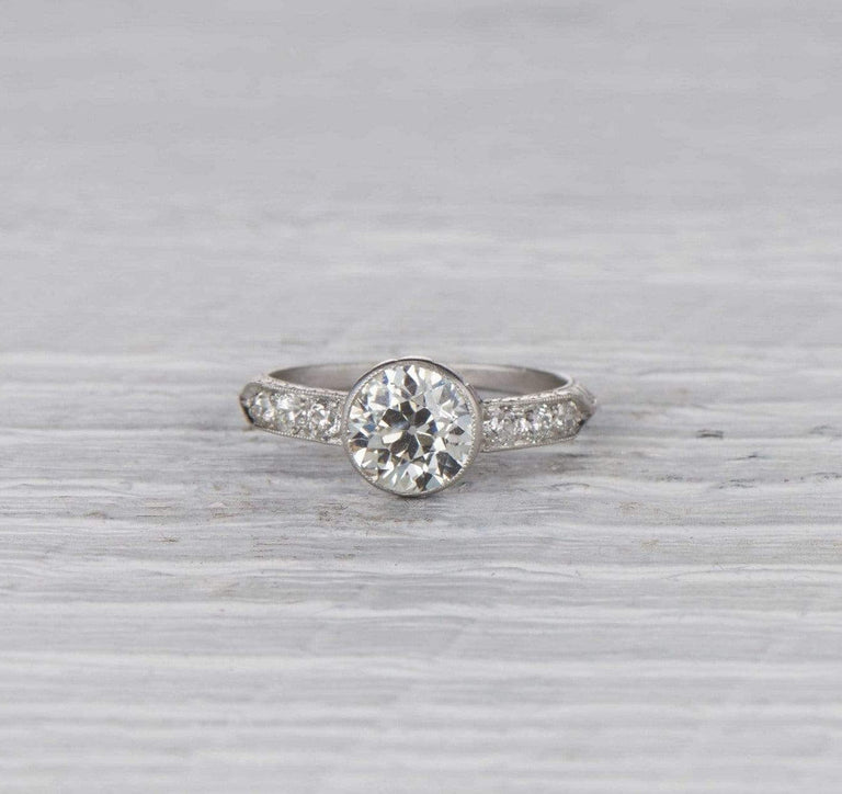 1.34 Carat Late Edwardian Antique Engagement Ring