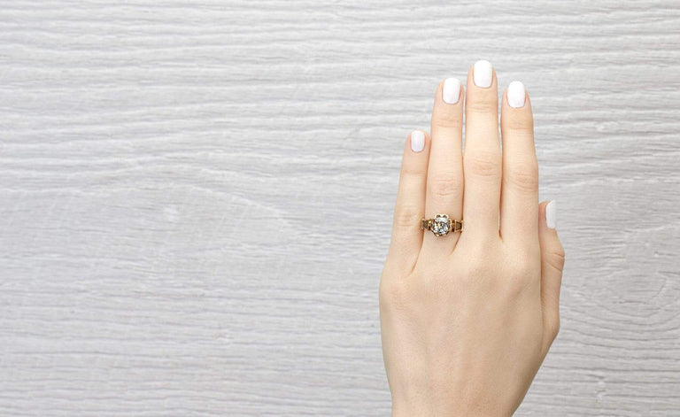 1.38 Carat Victorian Cushion Cut Diamond Engagement Ring