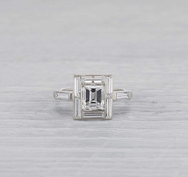 1.40 Carat Art Deco Diamond Engagement Ring