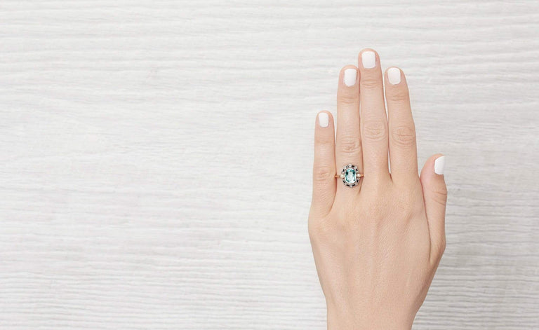 1.40 Carat Edwardian Aquamarine Ring
