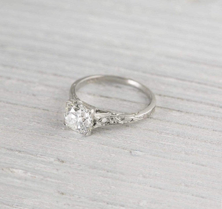 1.42 Carat Vintage Art Deco Diamond Engagement Ring