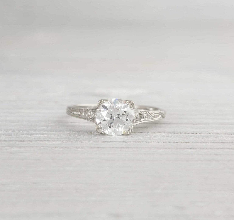 1.42 Carat Vintage Art Deco Diamond Engagement Ring