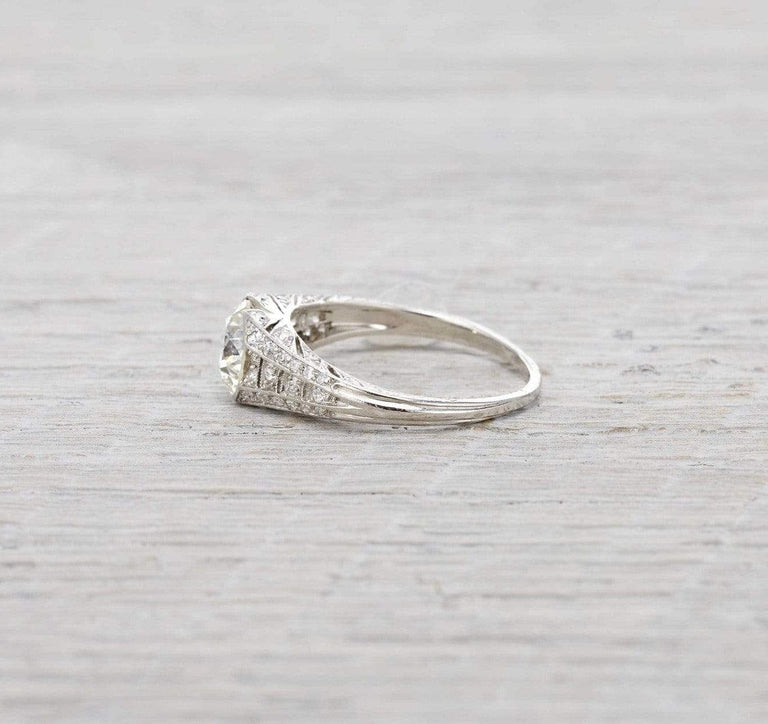 1.43 Carat Diamond Art Deco Engagement Ring
