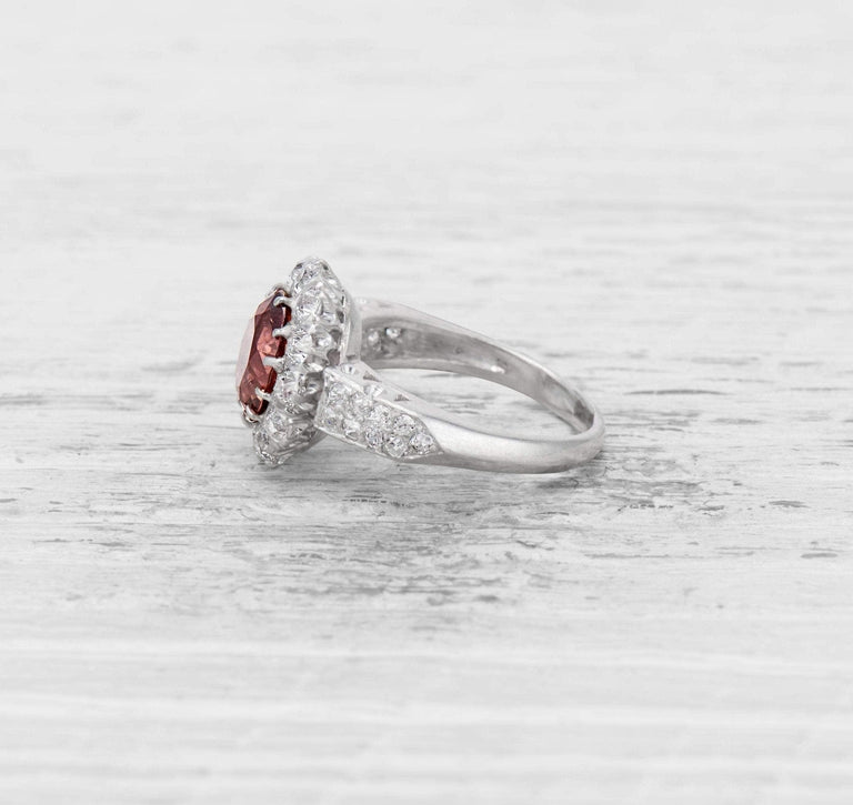 1.45 CARAT PINK TOURMALINE AND DIAMOND ENGAGEMENT RING