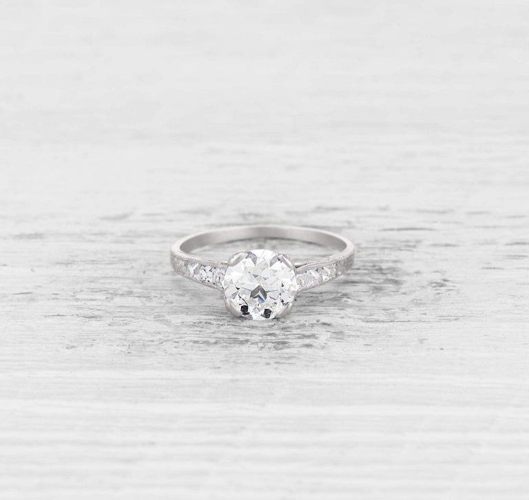 1.46 CARAT ART DECO DIAMOND ENGAGEMENT RING