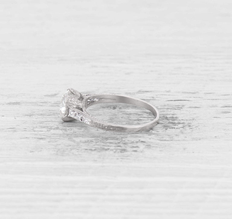 1.46 CARAT ART DECO DIAMOND ENGAGEMENT RING