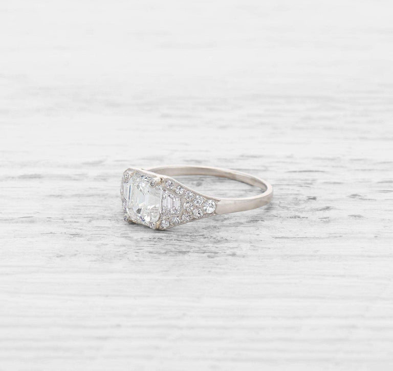 1.47 CARAT ART DECO DIAMOND ENGAGEMENT RING