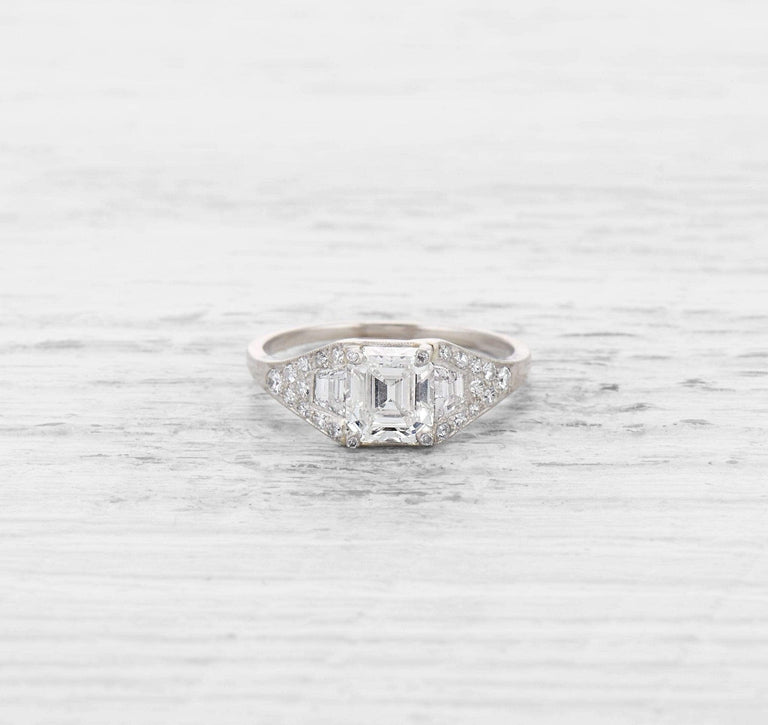 1.47 CARAT ART DECO DIAMOND ENGAGEMENT RING