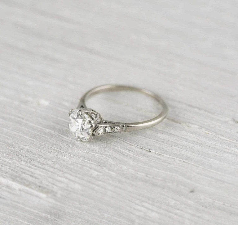 1.50 Carat Cushion Cut Vintage Diamond Engagement Ring