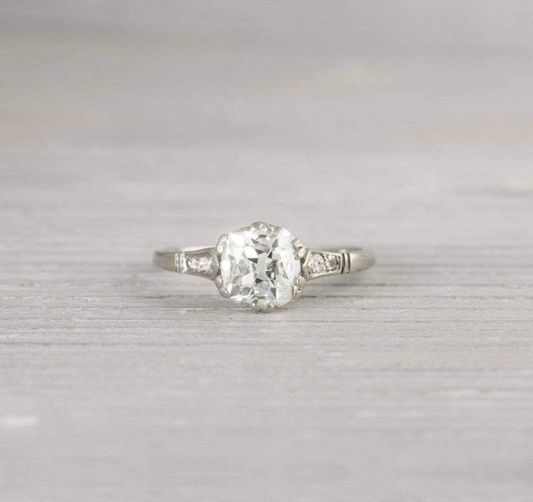 1.50 Carat Cushion Cut Vintage Diamond Engagement Ring