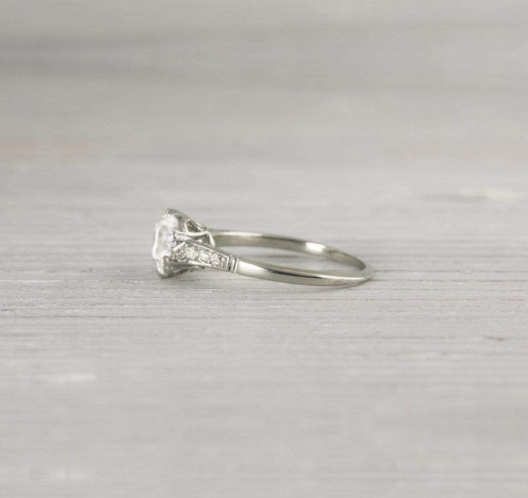 1.50 Carat Cushion Cut Vintage Diamond Engagement Ring