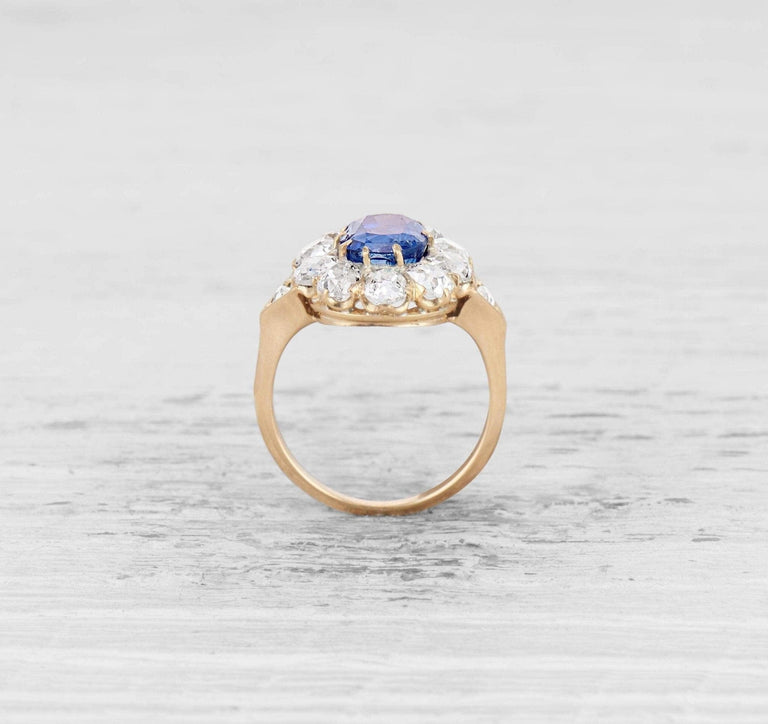 1.50 CARAT VICTORIAN AND DIAMOND CLUSTER ENGAGEMENT RING