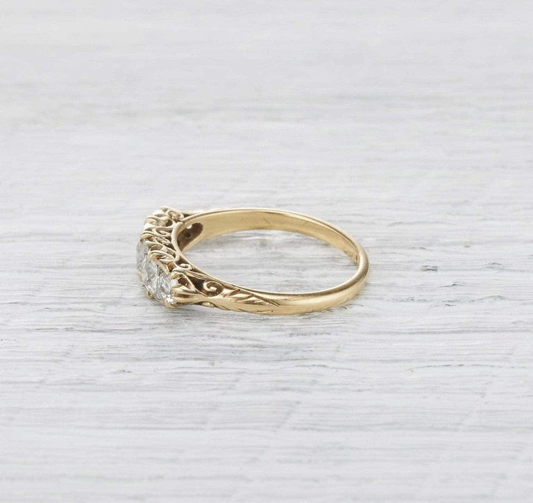 1.50 Carat Victorian Carved Half Hoop Band