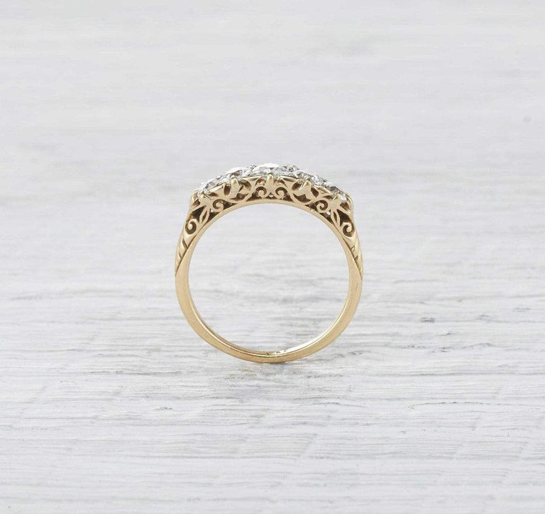 1.50 Carat Victorian Carved Half Hoop Band