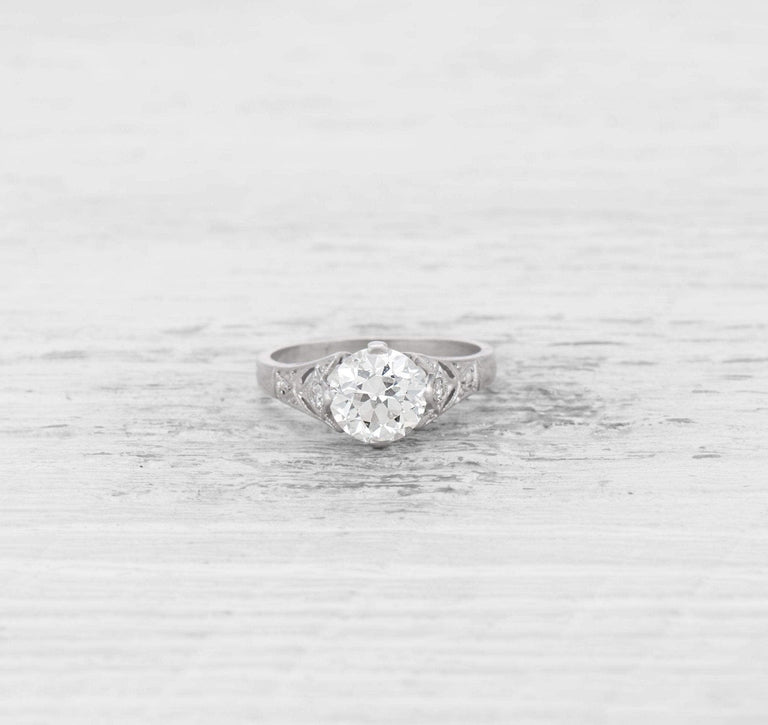 1.51 CARAT EARLY ART DECO DIAMOND ENGAGEMENT RING