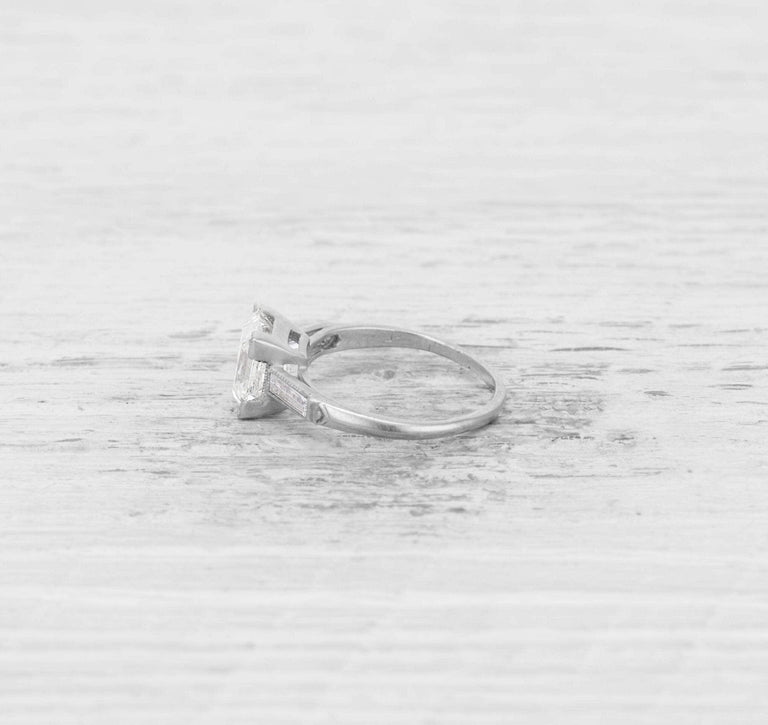 1.52 ART DECO SQUARE-CUT DIAMOND ENGAGEMENT RING