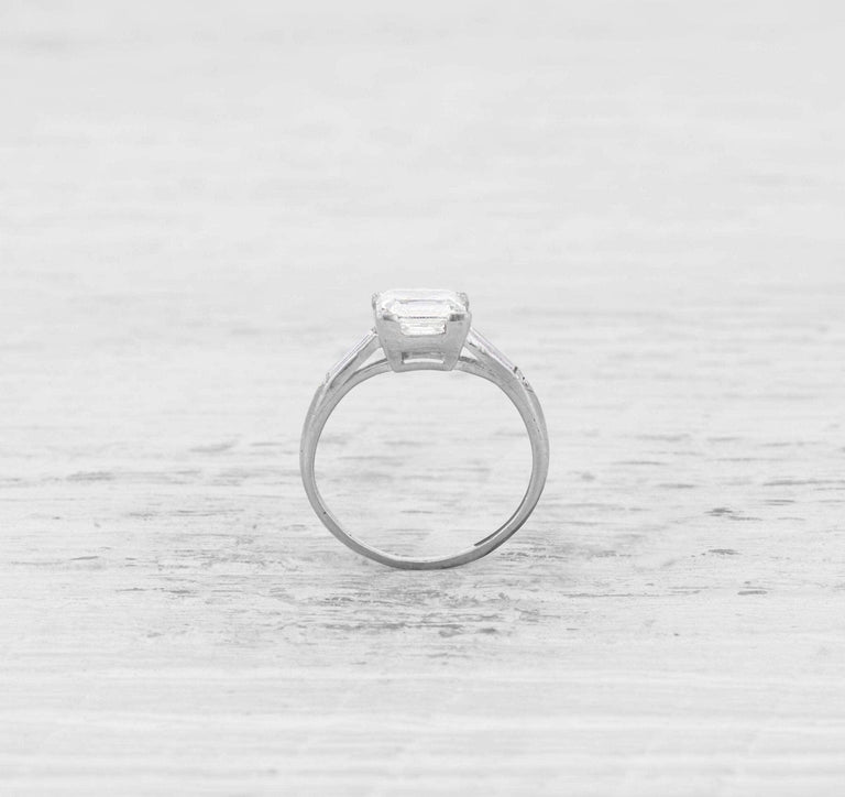 1.52 ART DECO SQUARE-CUT DIAMOND ENGAGEMENT RING