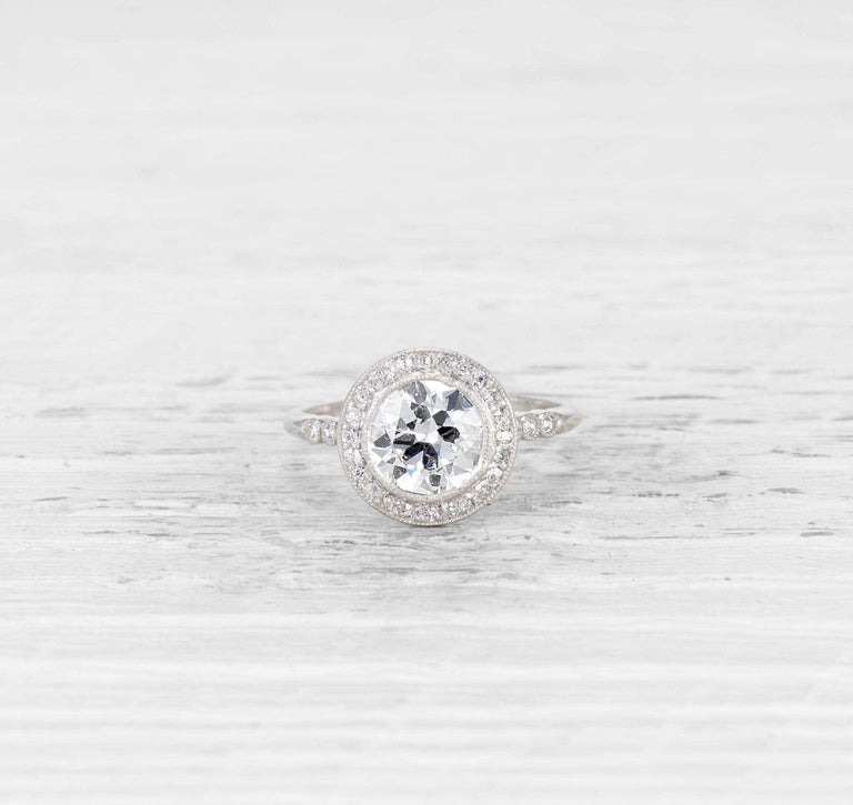 1.54 CARAT EARLY ART DECO DIAMOND ENGAGEMENT RING