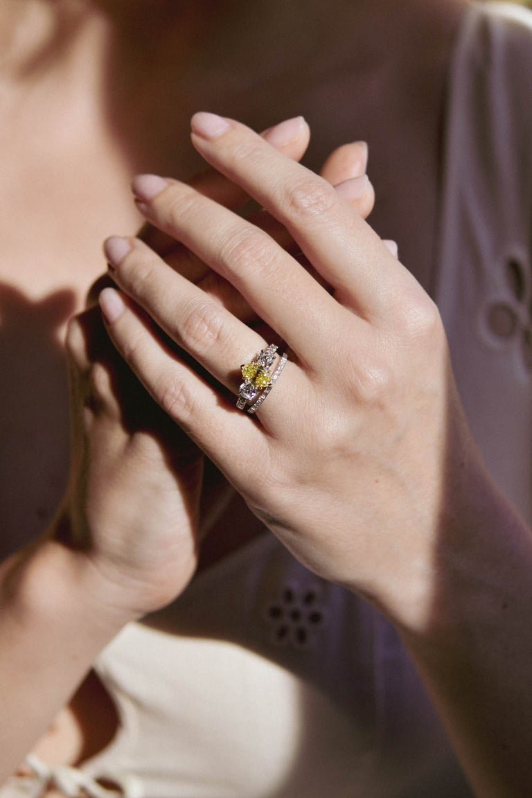 1.56ct Fancy Intense Yellow Oval Diamond Engagement Ring | Aurelia