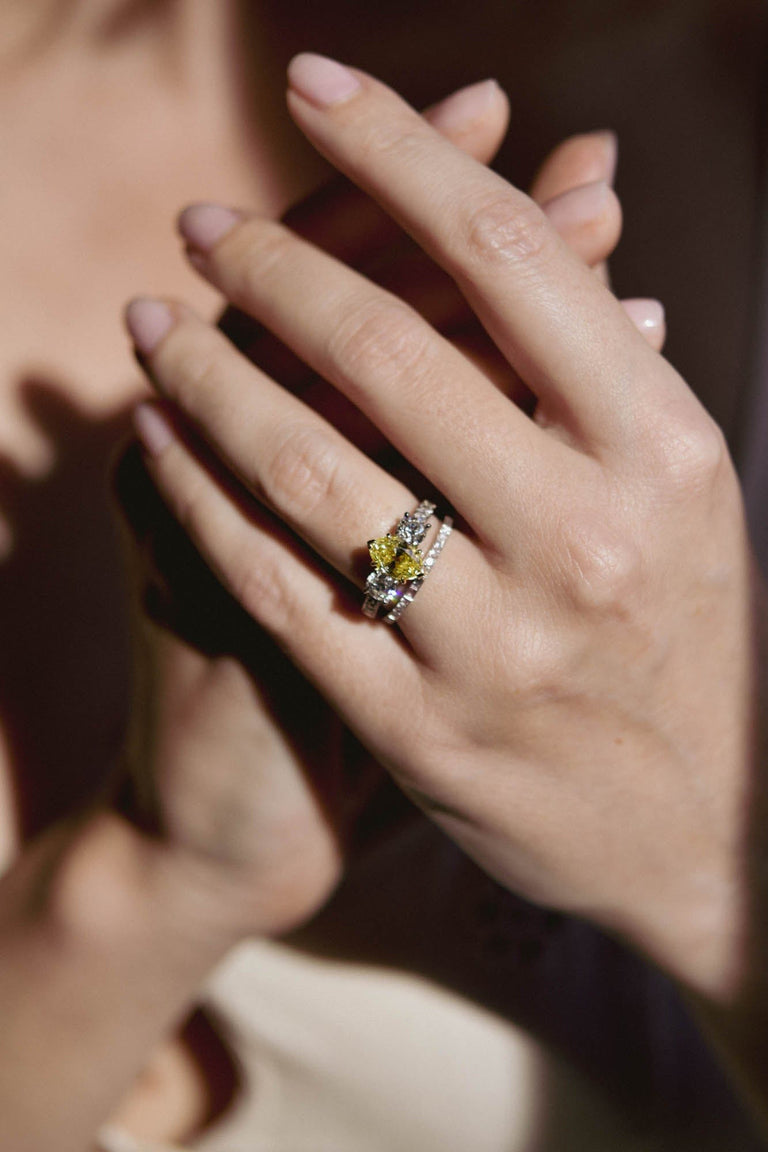 1.56ct Fancy Intense Yellow Oval Diamond Engagement Ring | Aurelia