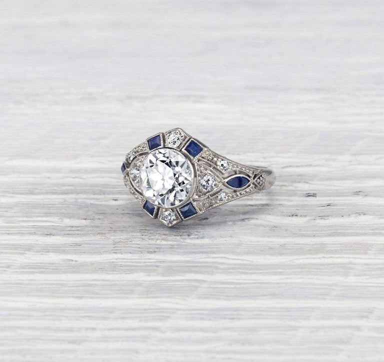 1.58 Carat Art Deco Diamond Engagement Ring
