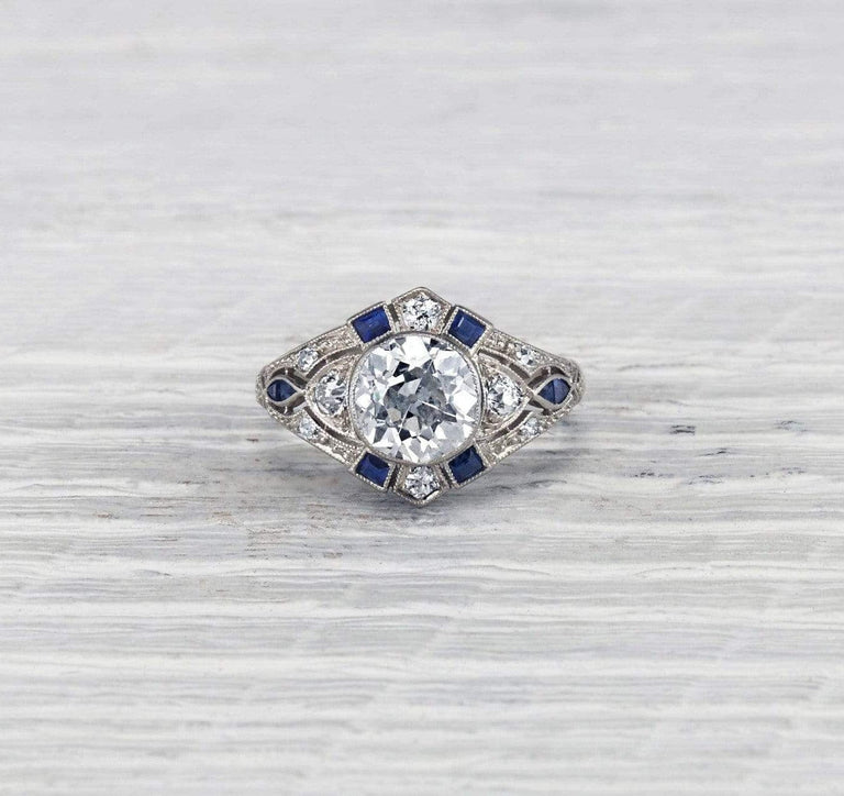 1.58 Carat Art Deco Diamond Engagement Ring