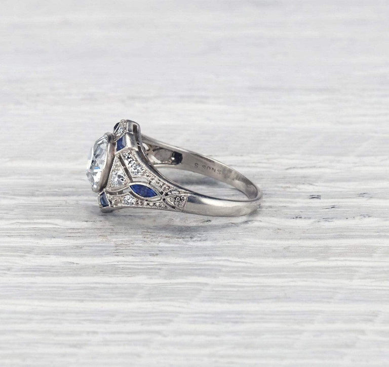 1.58 Carat Art Deco Diamond Engagement Ring
