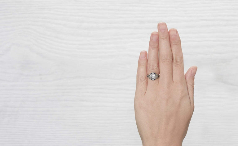 1.58 Carat Art Deco Diamond Engagement Ring
