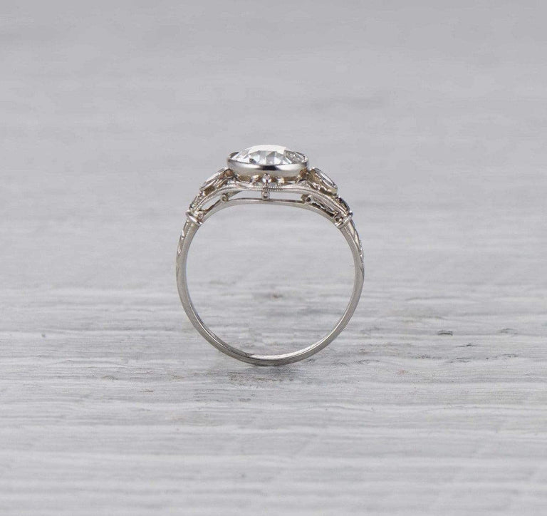 1.61 Carat Art Deco Diamond Engagement Ring