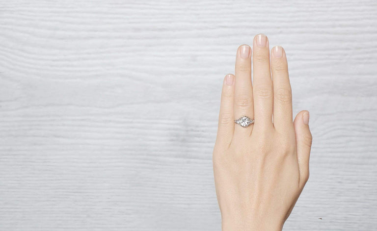 1.61 Carat Art Deco Diamond Engagement Ring