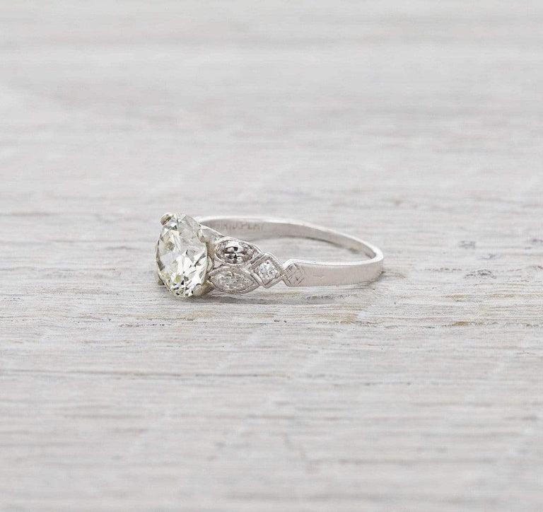 1.61 Carat Art Deco Diamond Engagement Ring