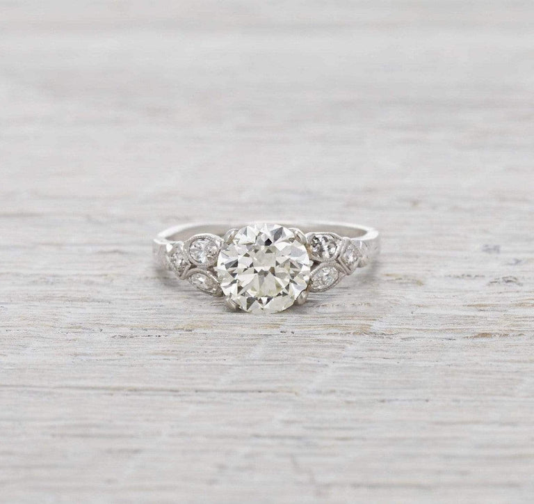 1.61 Carat Art Deco Diamond Engagement Ring
