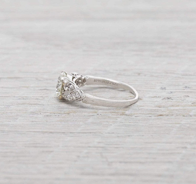 1.61 Carat Art Deco Diamond Engagement Ring