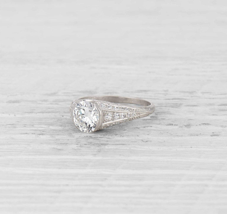 1.61 Carat Art Deco Engagement Ring