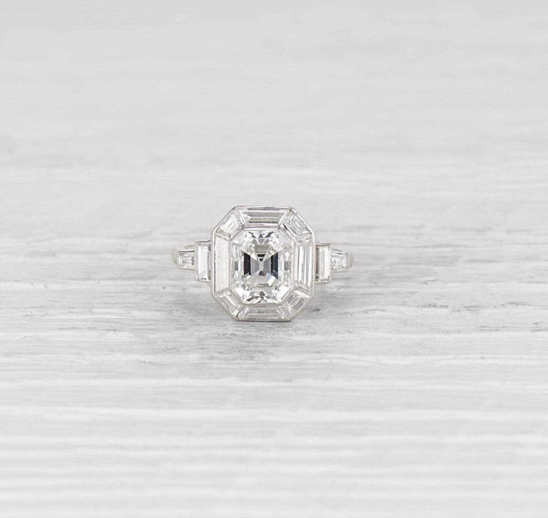 1.65 Carat Art Deco Diamond Engagement Ring