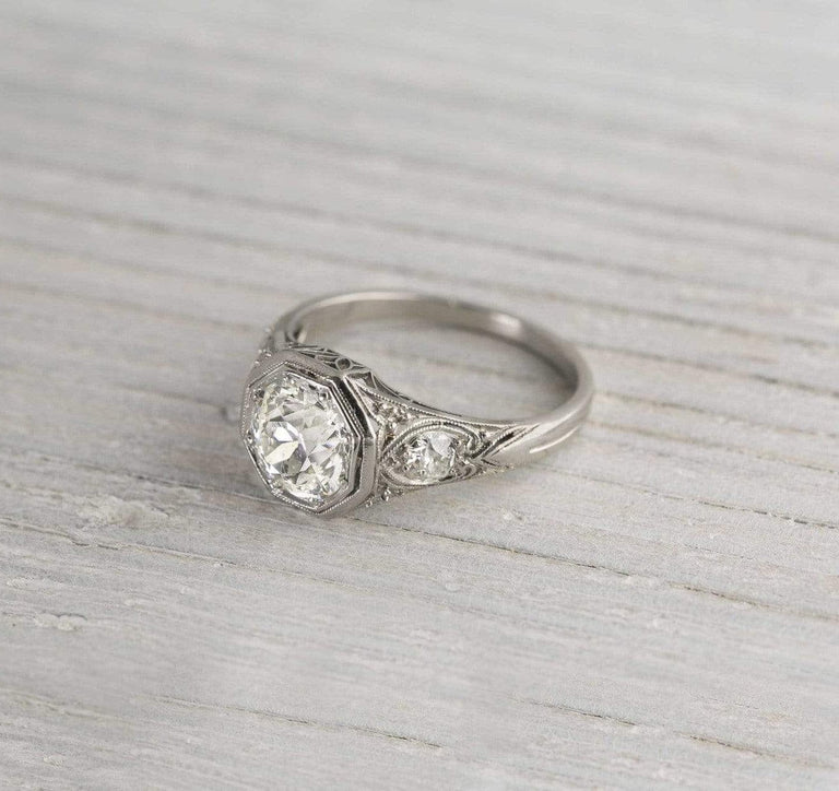 1.65 Carat Diamond Vintage Engagement Ring