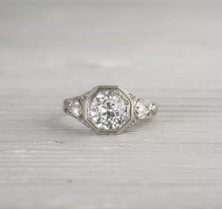 1.65 Carat Diamond Vintage Engagement Ring