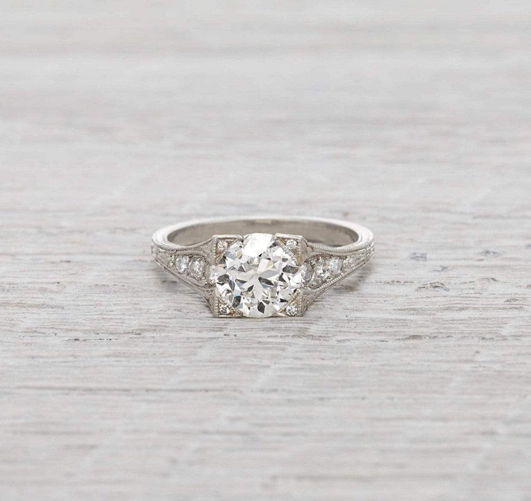 1.68 Carat Vintage Diamond Engagement Ring