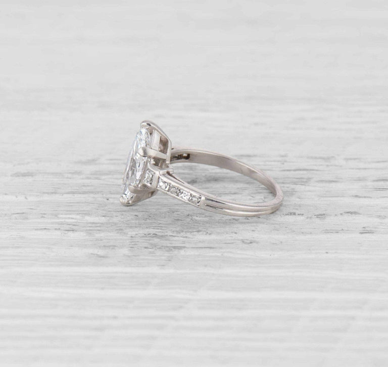 1.71 Carat Art Deco Marquise-cut Diamond Ring