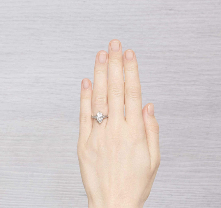 1.71 Carat Art Deco Marquise-cut Diamond Ring