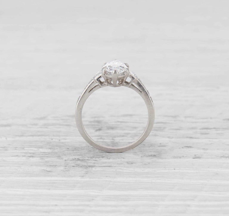 1.71 Carat Art Deco Marquise-cut Diamond Ring