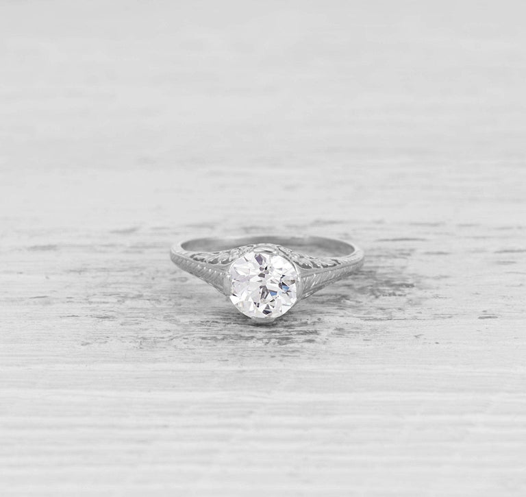 1.71 CARAT EDWARDIAN DIAMOND ENGAGEMENT RING