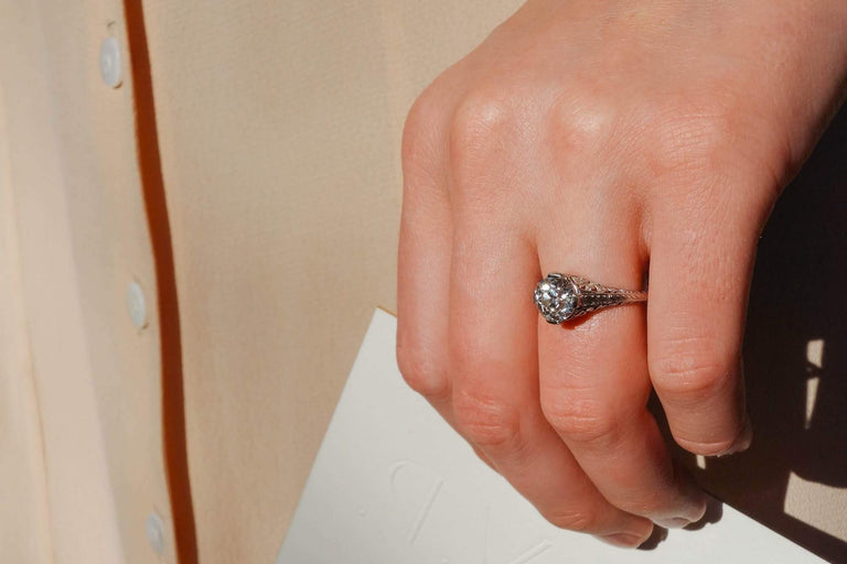 1.71 CARAT EDWARDIAN DIAMOND ENGAGEMENT RING