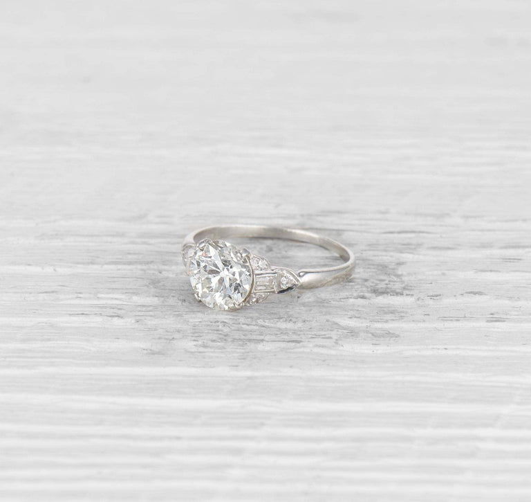 1.72 CARAT ART DECO DIAMOND ENGAGEMENT RING
