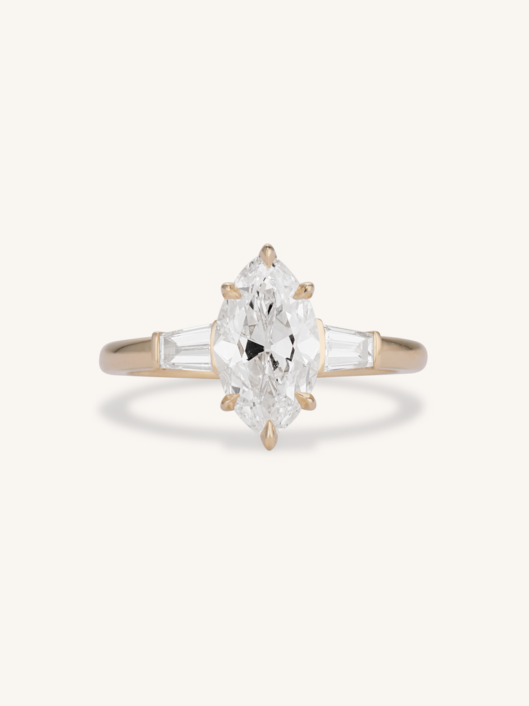 1.74 Ct Marquise Diamond Gold Engagement Ring | Cassiopeia