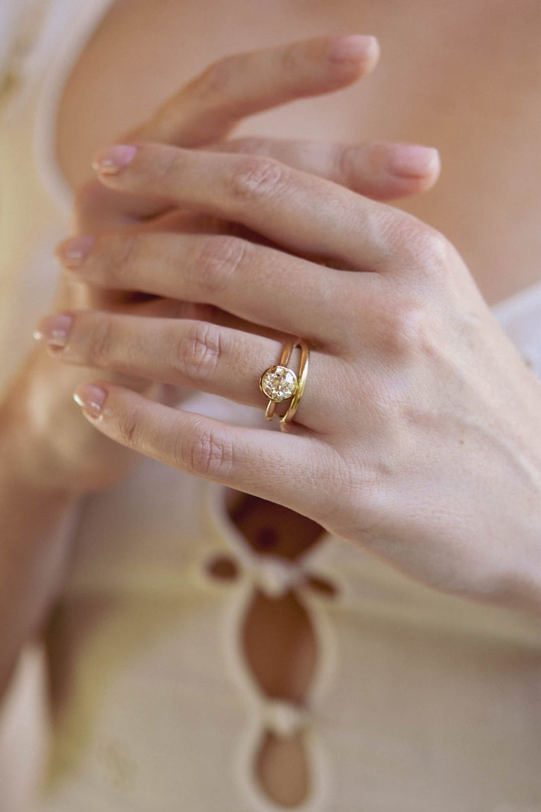 1.81ct Old European Cut Bezel Engagement Ring | Solara