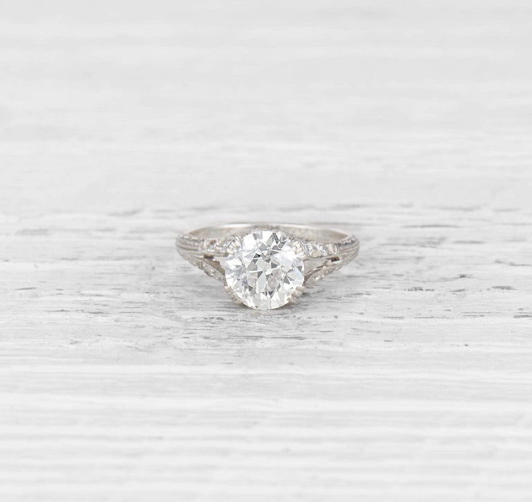 1.91 CARAT ART DECO DIAMOND ENGAGEMENT RING